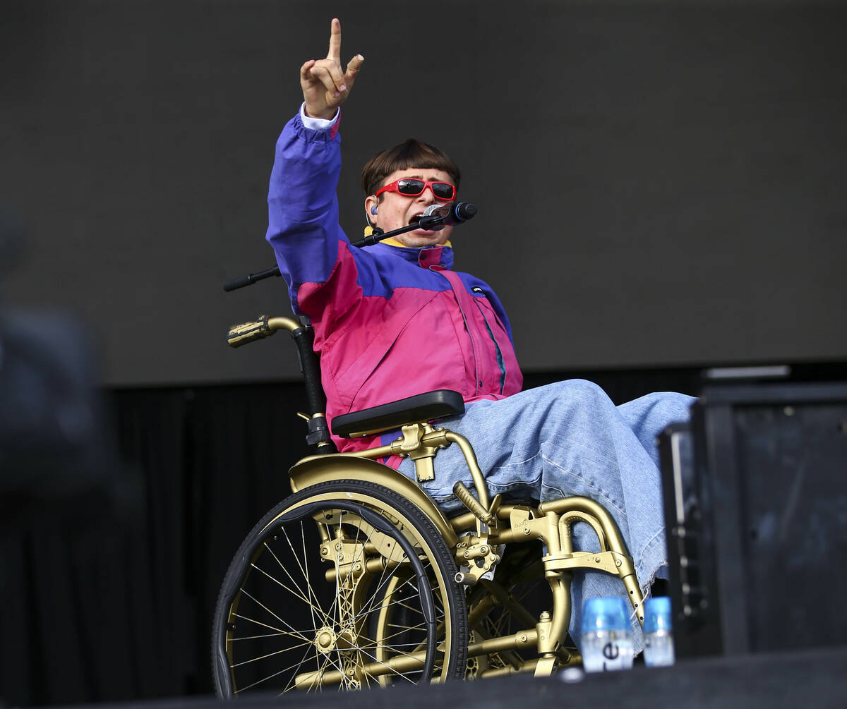 Oliver Tree performs at the Bacardi stage during day 3 of the Life is Beautiful festival in dow ...