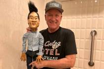 Las Vegas puppeteer Scott Land presented this marionette of the late Zappos founder Tony Hsieh ...