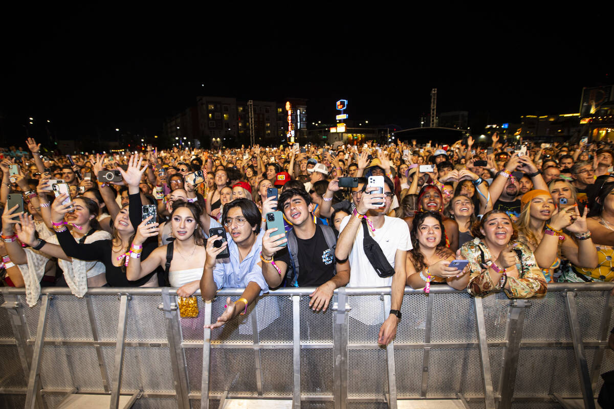 Fans watch as Alessia Cara performs during the Life is Beautiful festival on Saturday, Sept. 17 ...