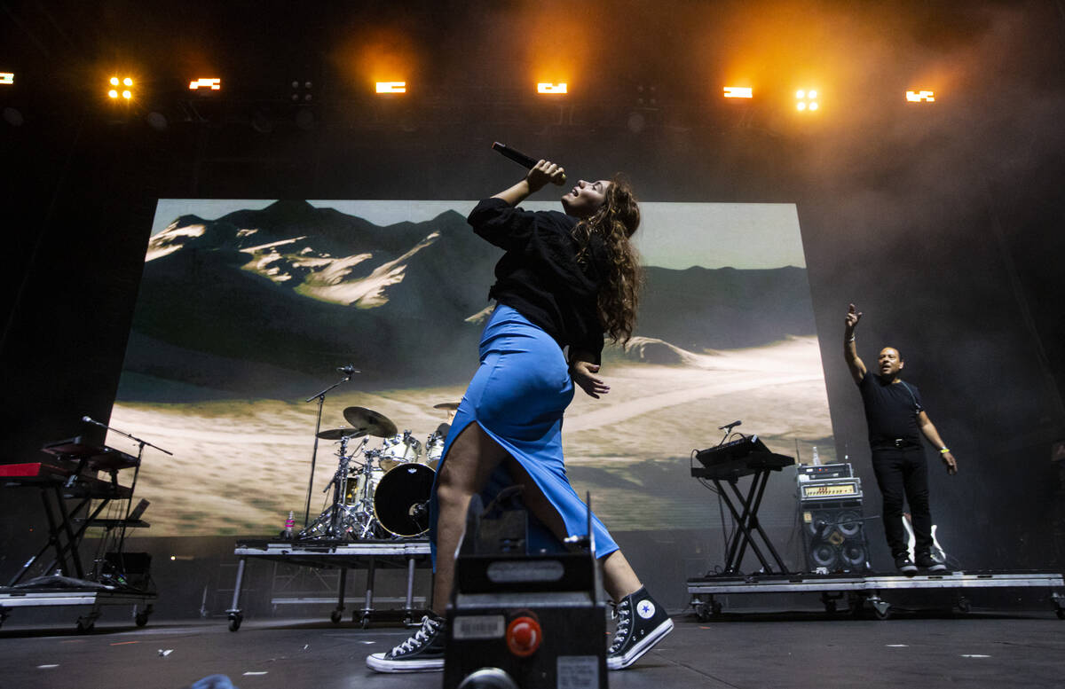 Alessia Cara performs during the Life is Beautiful festival on Saturday, Sept. 17, 2022, in dow ...