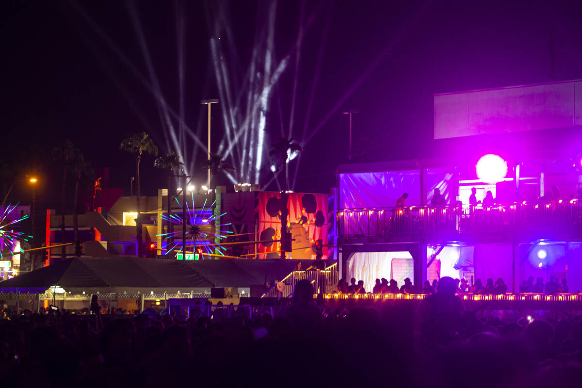 A view looking away from the main stage at the Life is Beautiful festival on Saturday, Sept. 17 ...