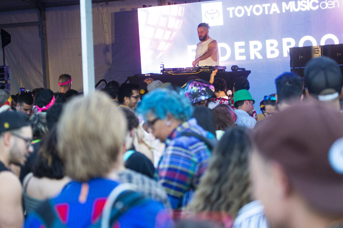 Elderbrook performs during the Life is Beautiful festival on Sunday, Sept. 18, 2022, in downtow ...