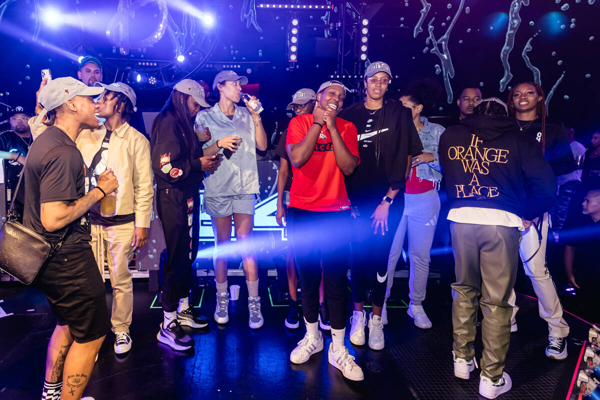 Members of the Las Vegas Aces party at Drai's Nightclub at The Cromwell after wining the WNBA c ...