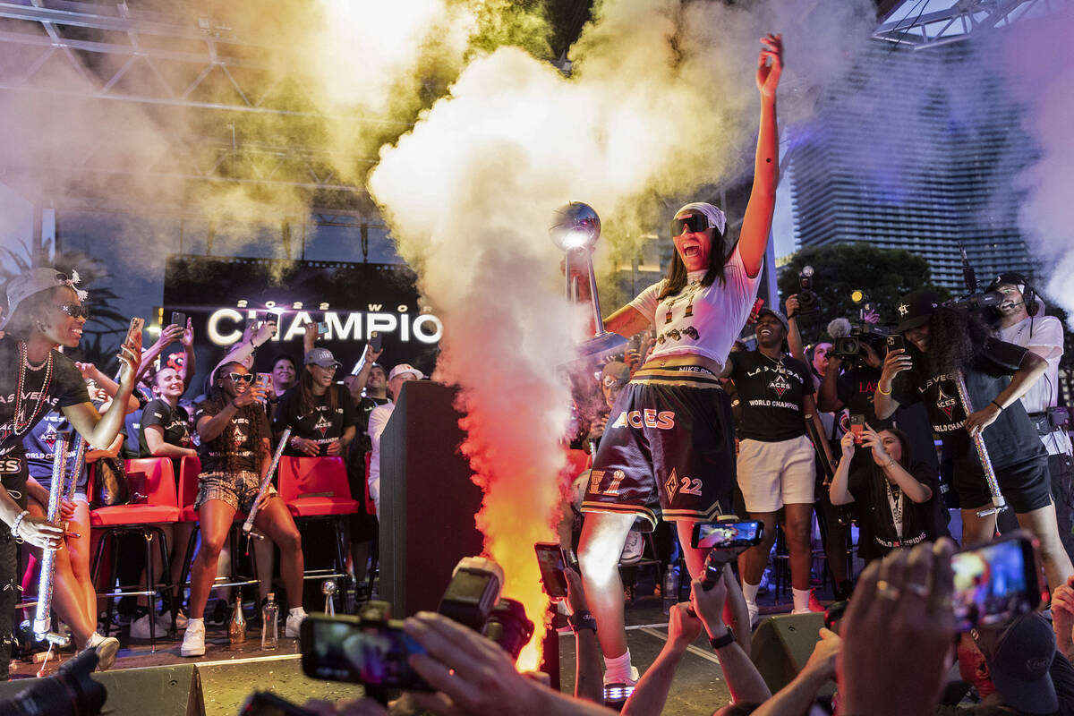 Aces, fans converge on the Strip for WNBA championship celebration