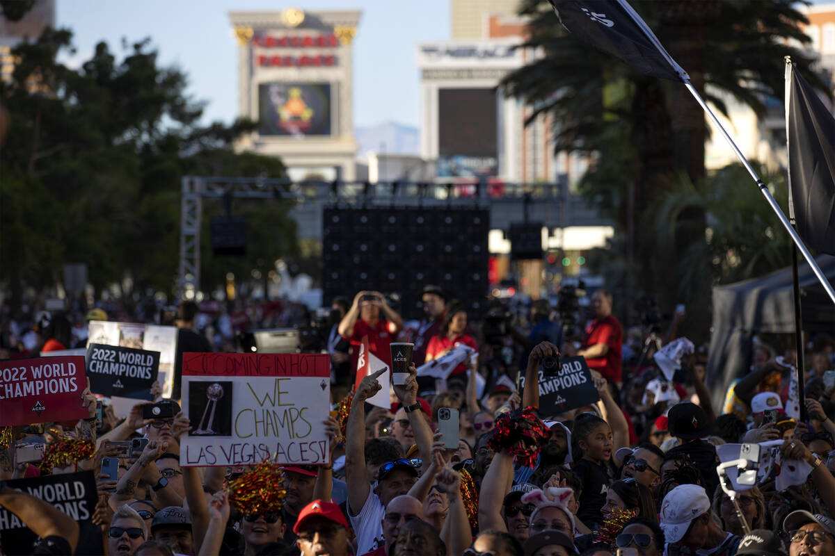 Aces, fans converge on the Strip for WNBA championship celebration