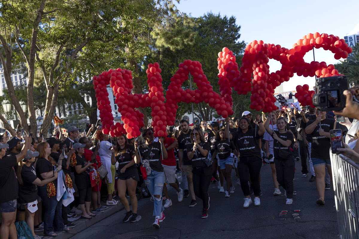 Aces, fans converge on the Strip for WNBA championship celebration