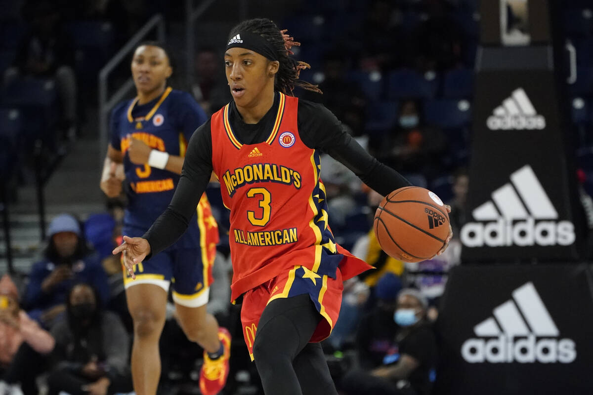 West girl's Aaliyah Gayles participates in the first half of the McDonald's All-American Girls ...
