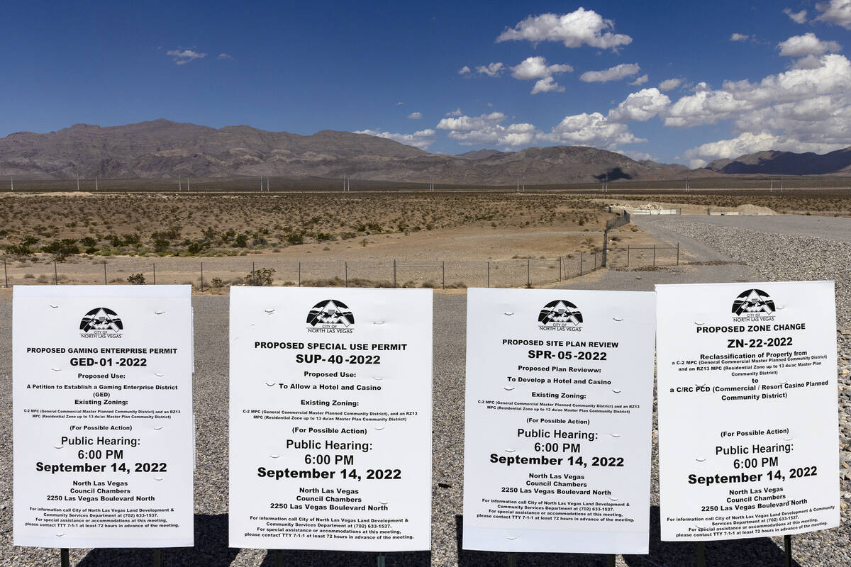 A vacant land where Station Casinos plans to build a 66-acre resort at the northwest corner of ...