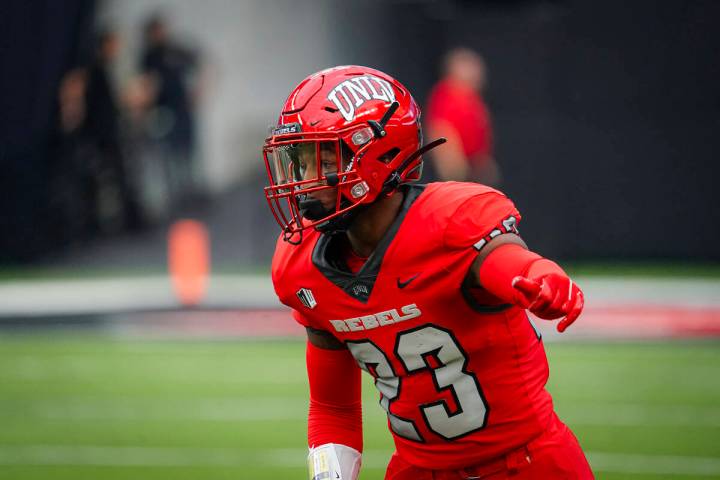 UNLV defensive back Jerrae Williams on the field for the Rebels during their 58-27 win against ...