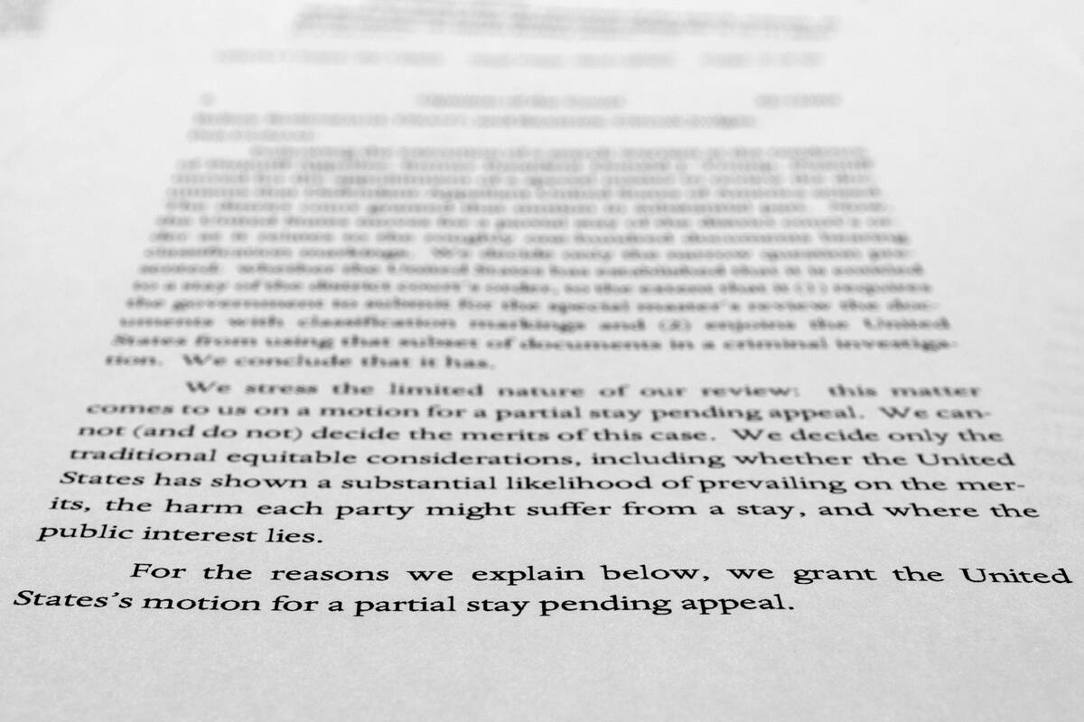 A page from a U.S. Court of Appeals for the 11th Circuit in Atlanta ruling that lifts a judge's ...