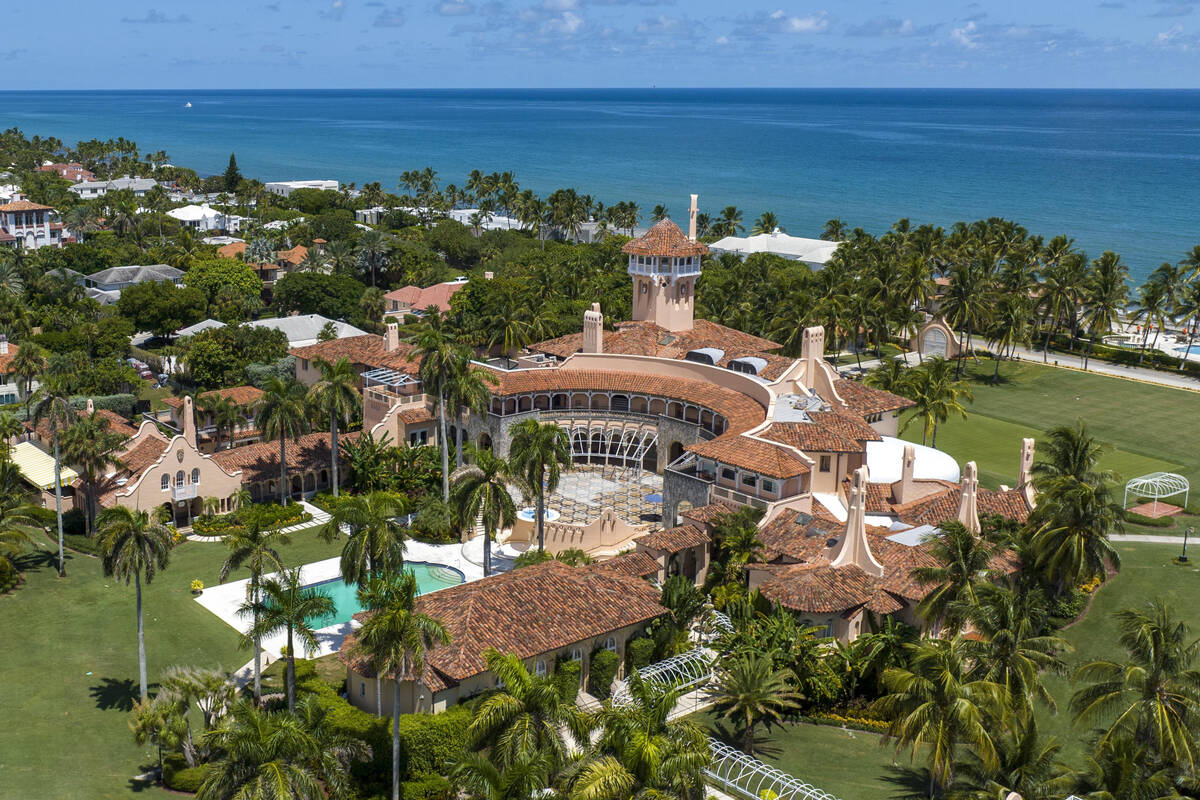 FILE - An aerial view of former President Donald Trump's Mar-a-Lago club in Palm Beach, Fla., o ...