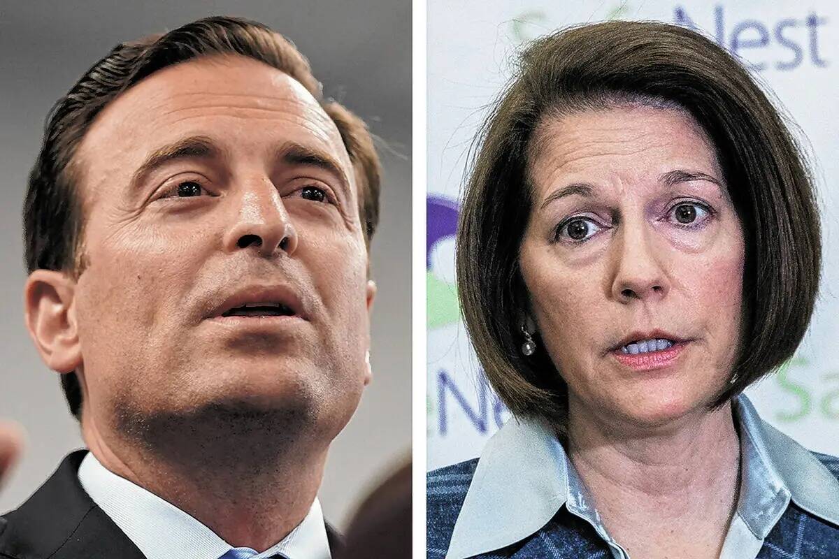 Former Attorney General Adam Laxalt, left, and Sen. Catherine Cortez Masto (Las Vegas Review-Jo ...