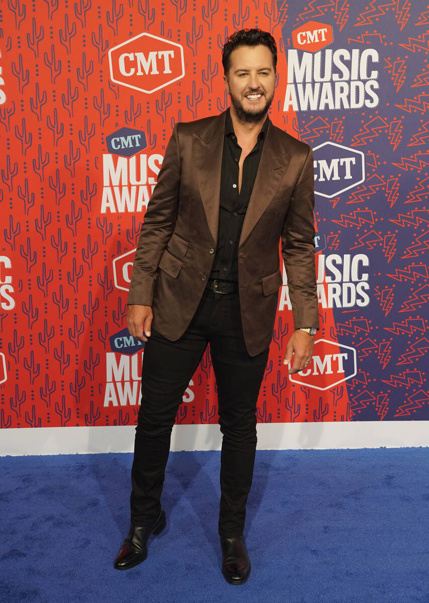 Luke Bryan arrives at the CMT Music Awards on Wednesday, June 5, 2019, at the Bridgestone Arena ...