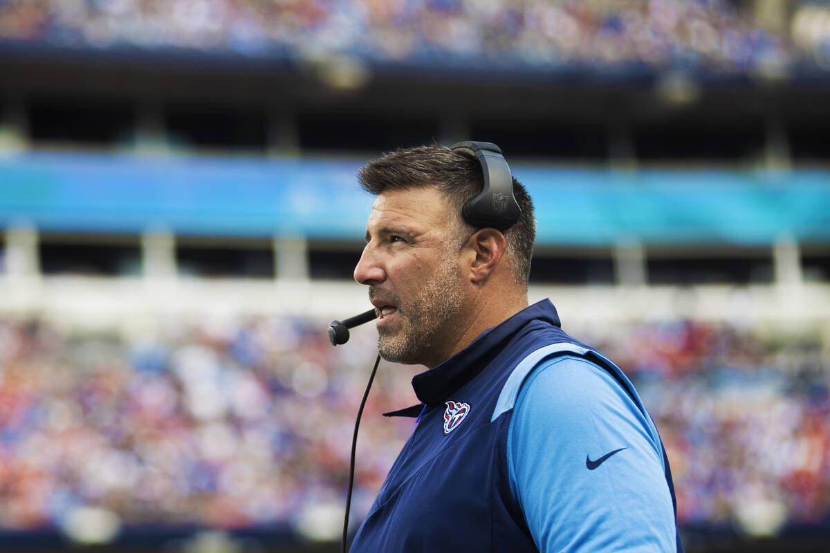 Tennessee Titans head coach Mike Vrabel in the second half during an NFL football game against ...