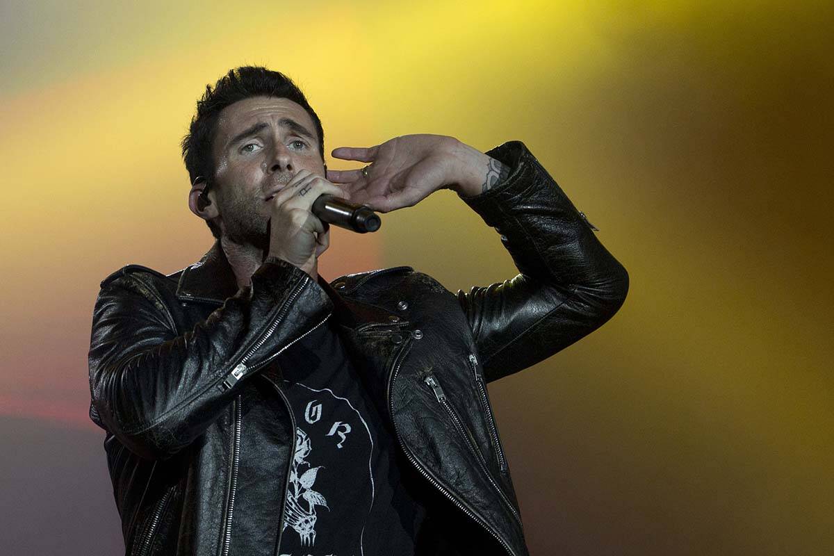 In this Sept. 16, 2017, file photo, Adam Levine of Maroon 5 performs at the Rock in Rio music f ...