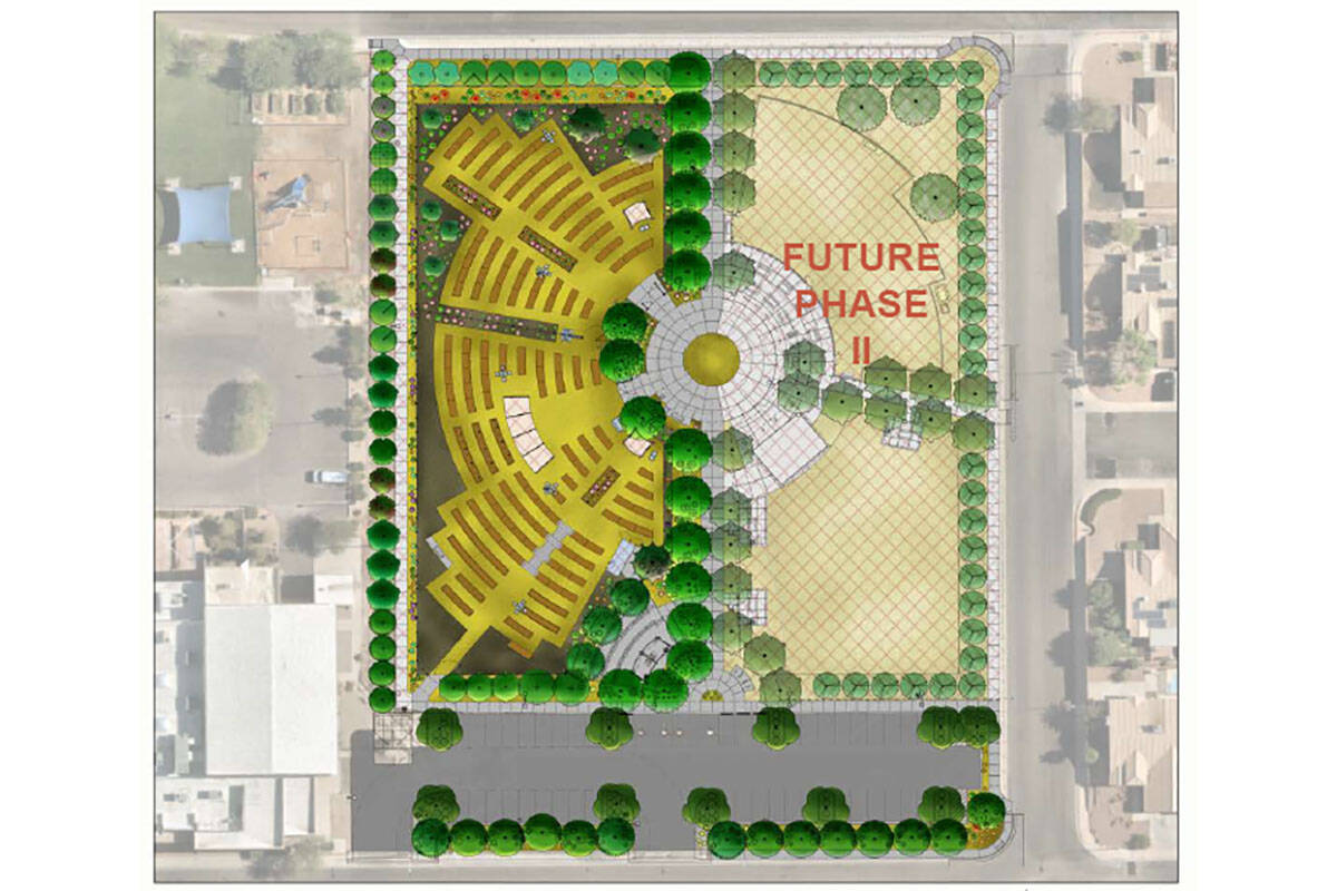 An artist rendition of Drake Street Park, where half of the park is a community garden. (Courte ...