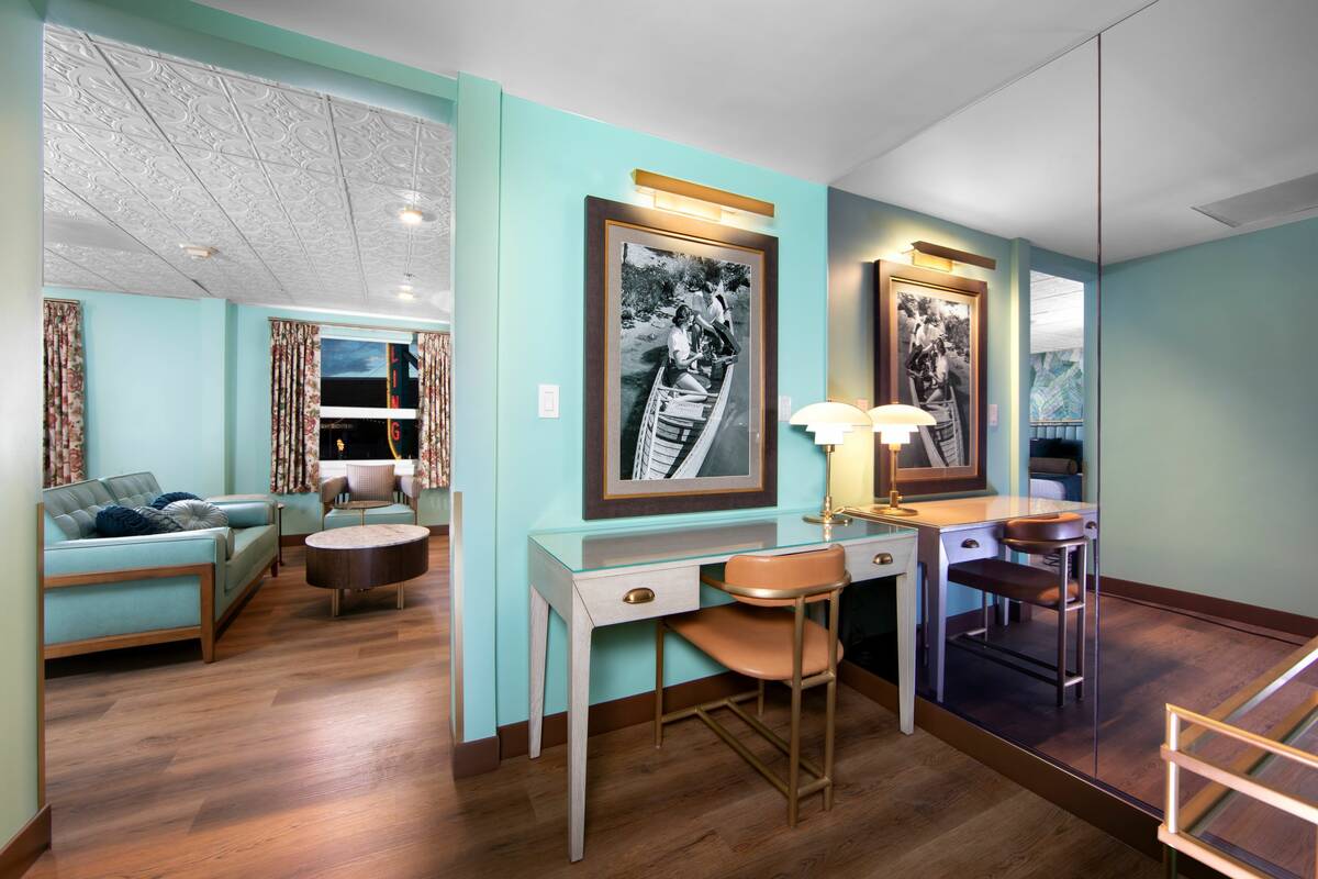 A remodeled suite in the Original 47 at El Cortez Hotel & Casino. The original hotel rooms abov ...