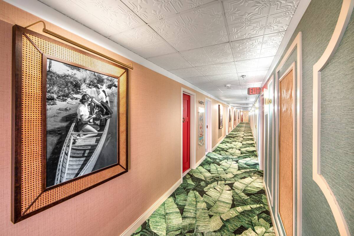 A hallway to the Original 47, the original hotel rooms that opened with El Cortez in 1941. (Cre ...