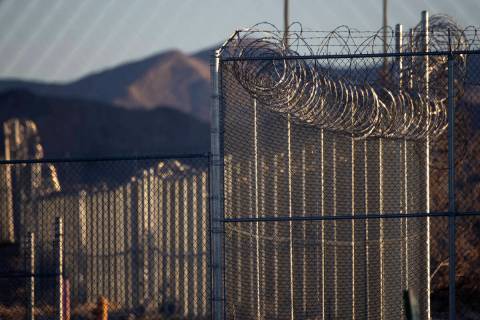 Barbed wire fences at the Southern Desert Correctional Center on Wednesday, Dec. 8, 2021, in In ...