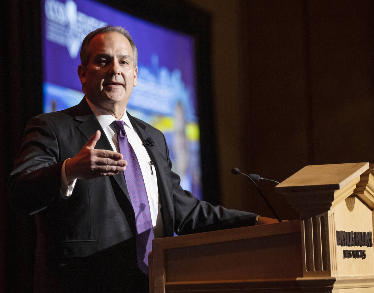Clark County School District (CCSD) Superintendent Dr. Jesus Jara delivers his 2022 State of th ...