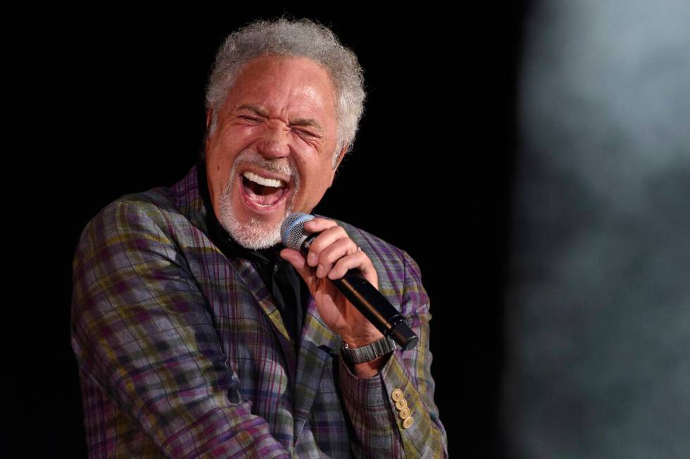 FILE - In this Aug. 22, 2015 file photo, Tom Jones performs on stage during V Festival in Chelm ...