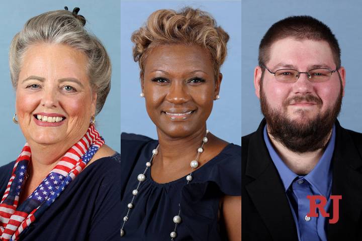 From left, Helen “Ms. OS” Oseguera, incumbent Briana Johnson, and Brandon Menesini