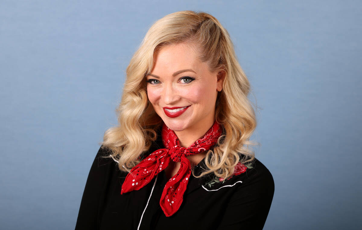 Mindy Robinson at the Review-Journal studio in Las Vegas Monday, Aug. 1, 2022. Robinson is a Li ...