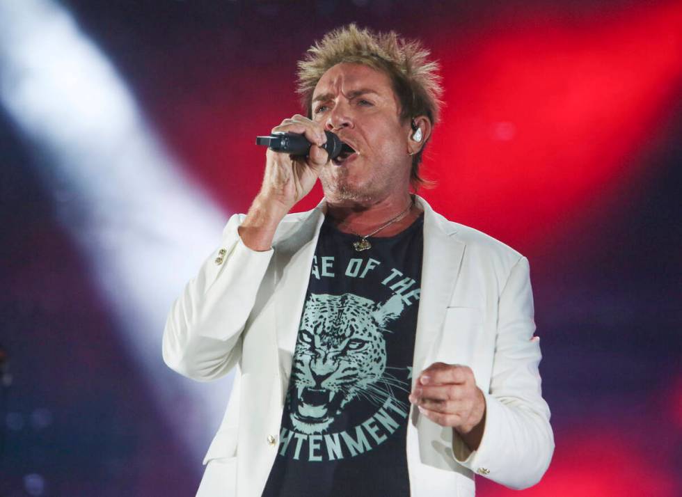 Duran Duran's Simon Le Bon performs on day three of the second Austin City Limits Music Festival concert.