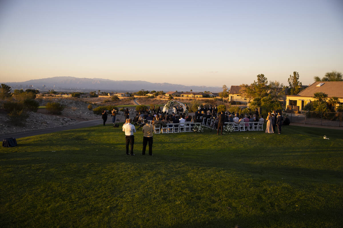 Brittany Castrejon marries her fiancé, Jorge Gonzalez-Calvillo, during their wedding cerem ...