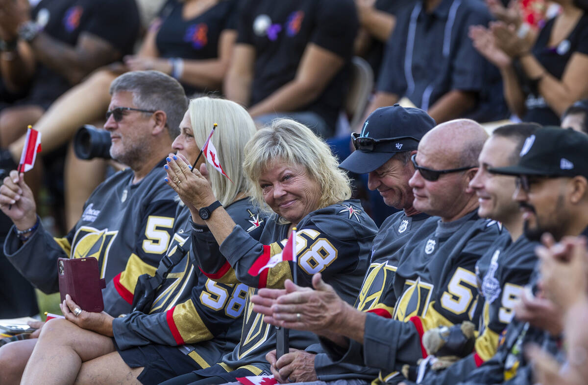 Family and friends of Jordan McIldoon celebrate his Canadian heritage during the Sunrise Rememb ...