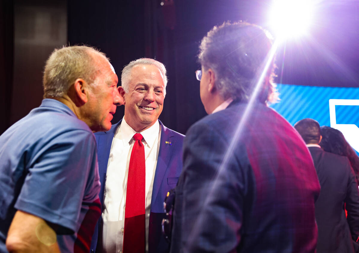 County Sheriff and Republican candidate for governor Joe Lombardo greets supporters at the conc ...