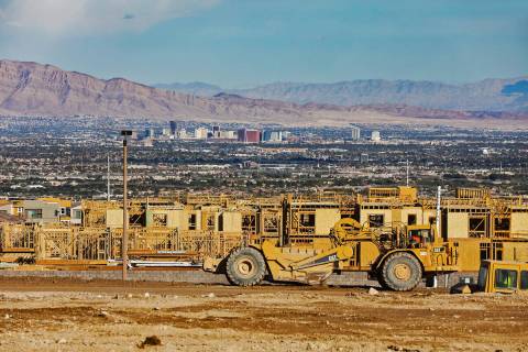 The construction site of new homes being built in Summerlin in Las Vegas, Monday, Oct. 3, 2022. ...