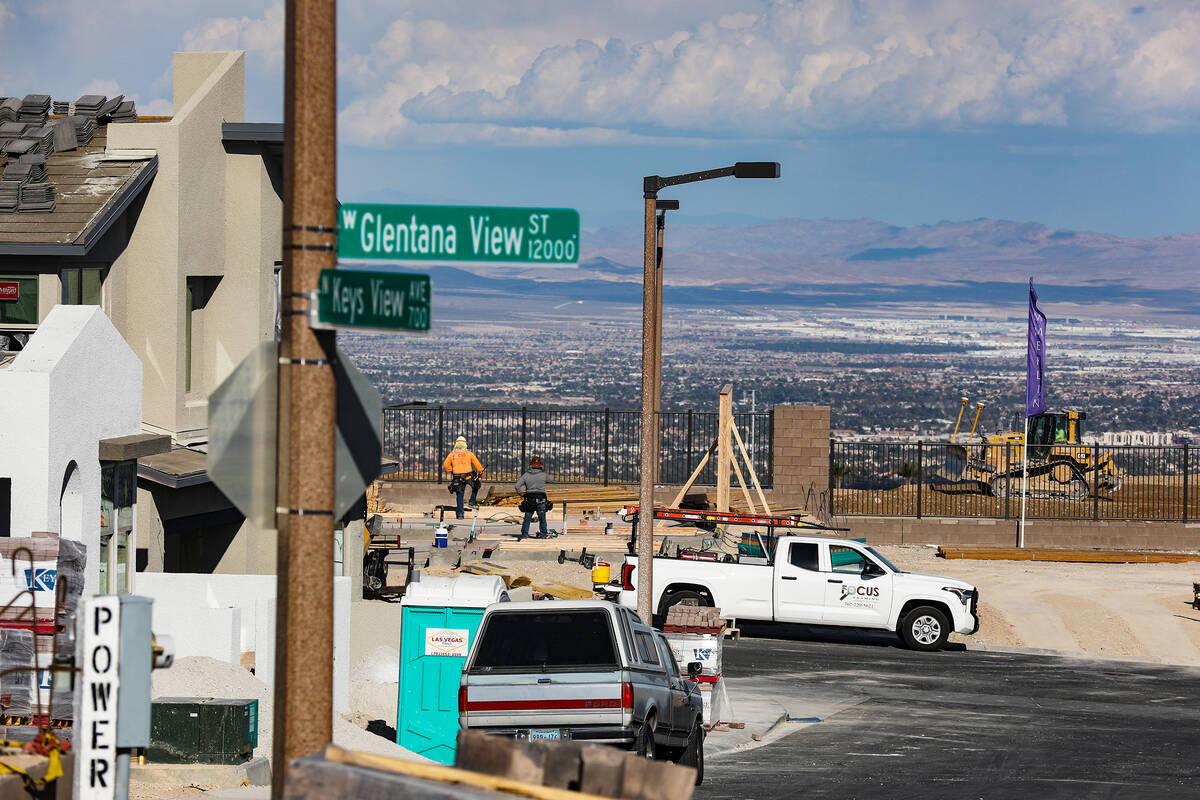 The construction site of new homes being built in Summerlin in Las Vegas, Monday, Oct. 3, 2022. ...