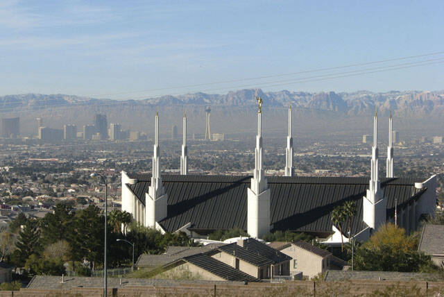 The Las Vegas Mormon Temple, located at 827 Temple View Drive, is seen in a file photo. (Las Ve ...