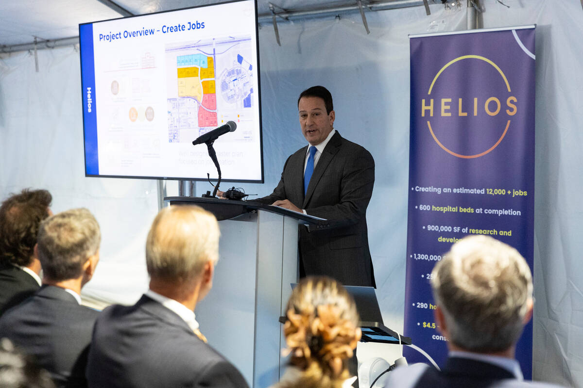 Tony Sansone, chief financial officer of Pacific Group, speaks during a groundbreaking ceremony ...