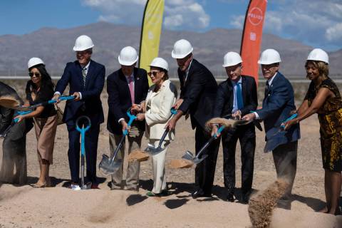 Dignitaries participate during a groundbreaking ceremony for the Health and Wellness Campus in ...