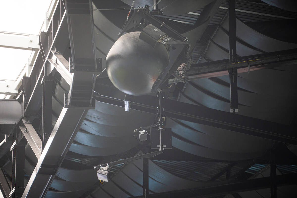 MatSing antennas are seen during a tour of Allegiant Stadium with lens antenna technology compa ...