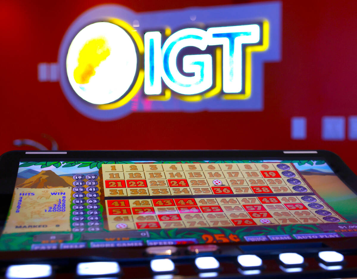 IGT's Keno slot machine is displayed at IGT Headquarters, on Tuesday, Oct. 4, 2022, in Las Vega ...