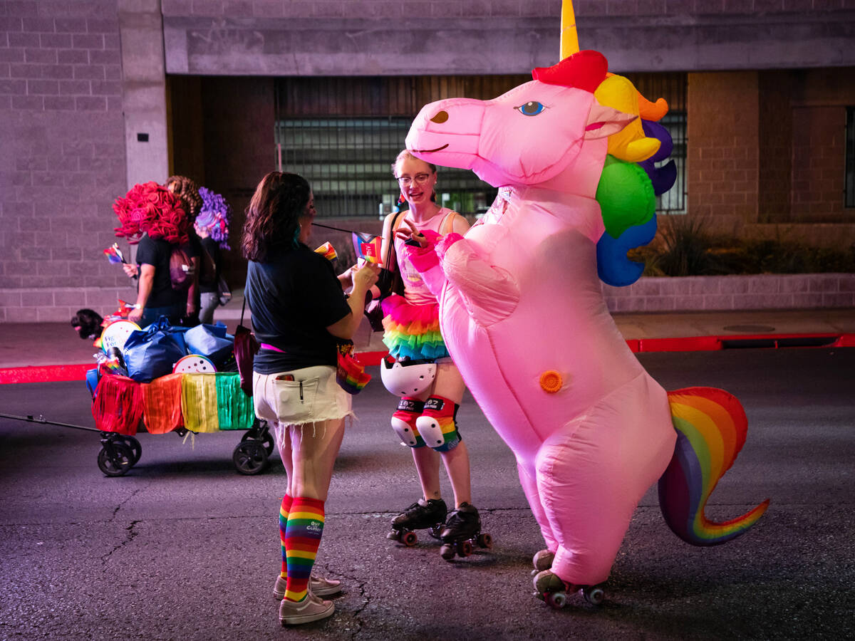 Community members at the annual downtown Pride parade on Friday, Oct. 7, 2022, in Las Vegas. (A ...
