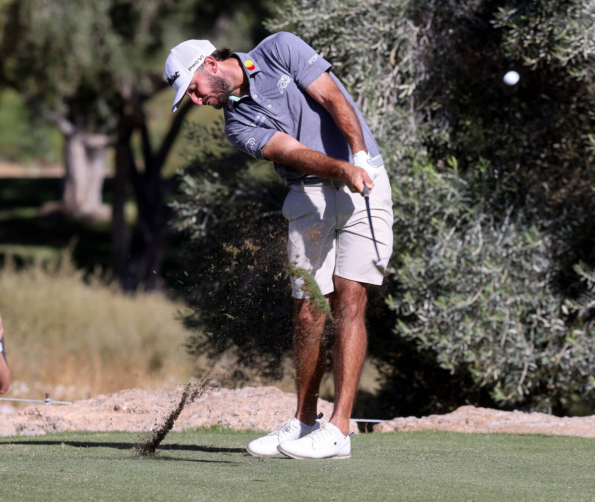 PGA Tour player Max Homa tees off on the 14th during practice rounds for the Shriners Children& ...