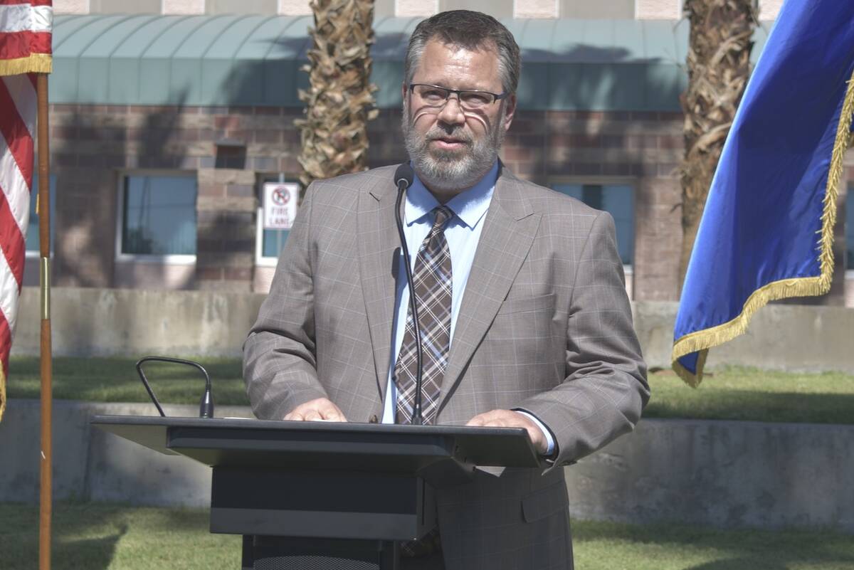 Steven Grierson, Court Executive Officer for the Eighth Judicial District Court, speaking in fr ...