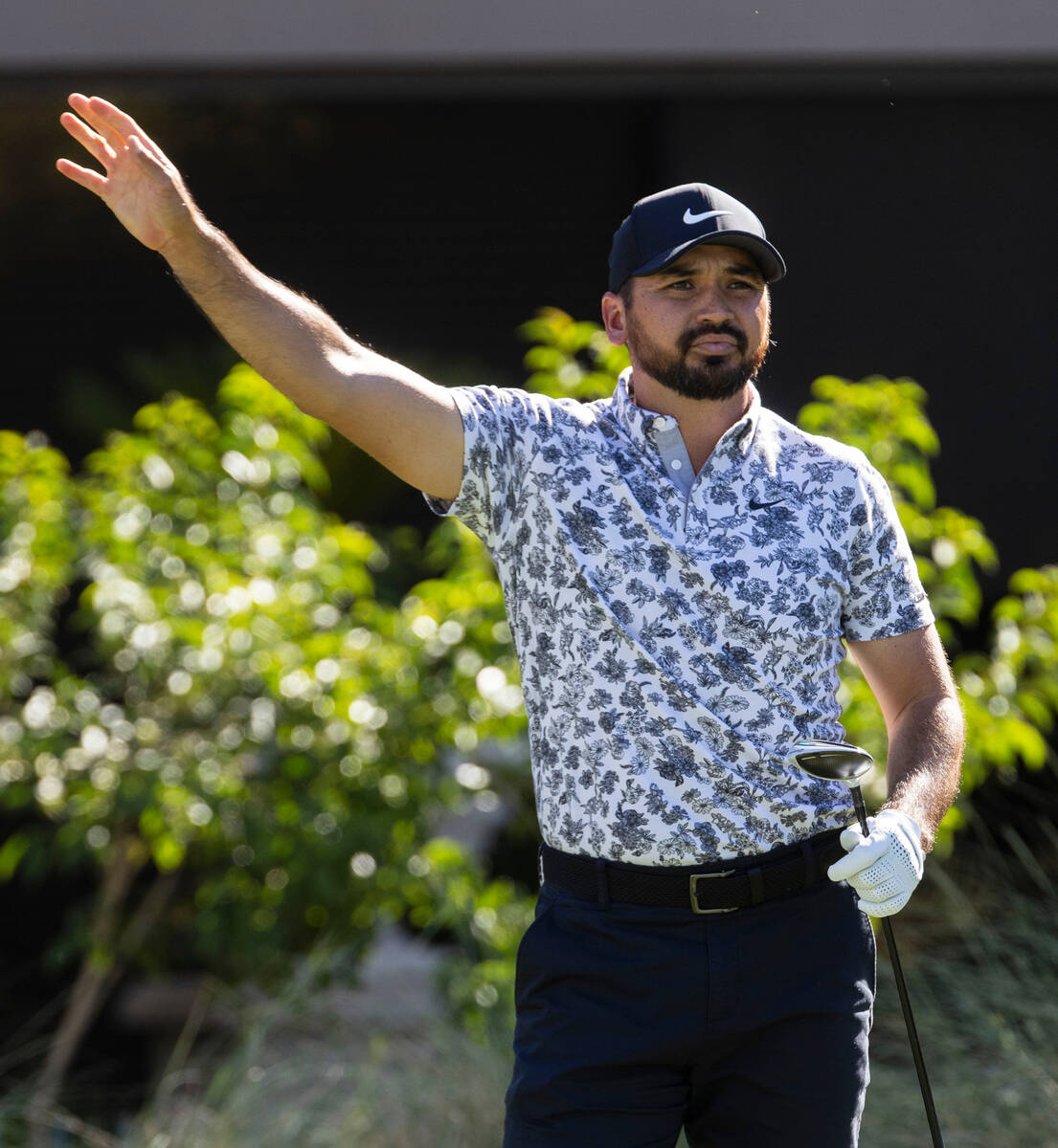 Jason Day, of Australia, watches his drive after tee off on the third during the first round of ...