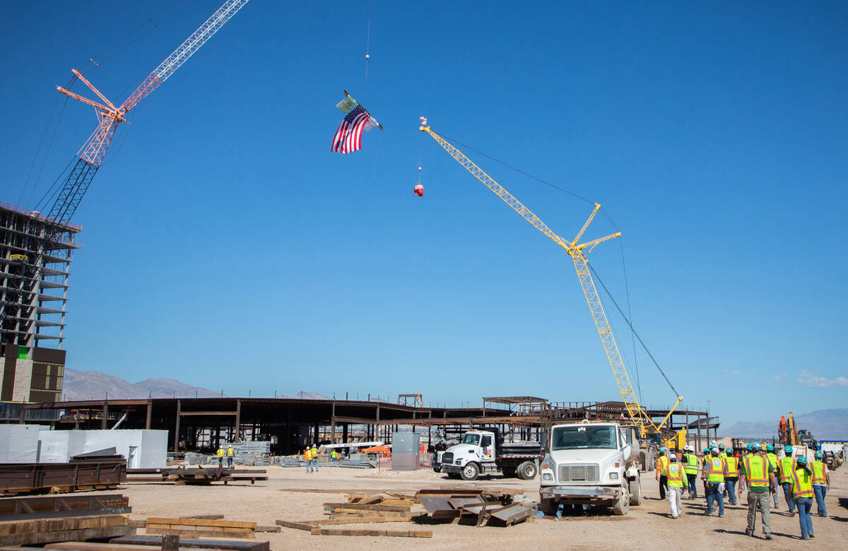 Construction workers at the Durango Casino and Resort on Friday, Oct. 7, 2022, in Las Vegas. (A ...