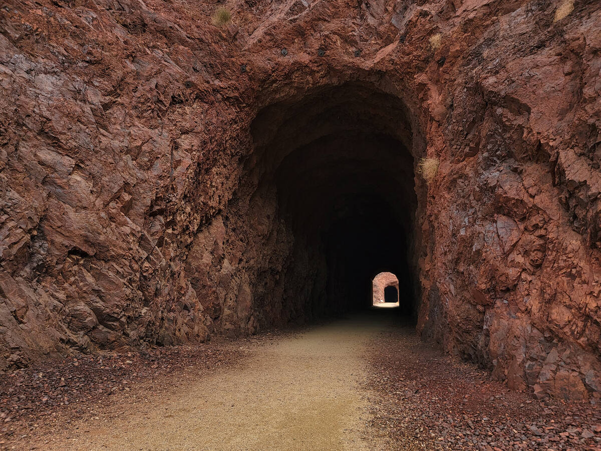 The Historic Railroad Trail and its tunnels are wide enough for train travel, which is exactly ...