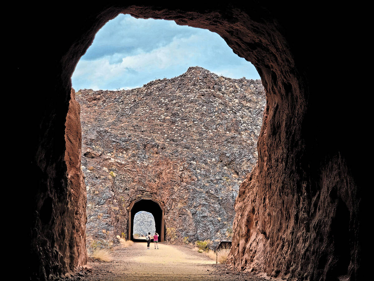 The Historic Railroad Trail and its tunnels are wide enough for train travel, which is exactly ...