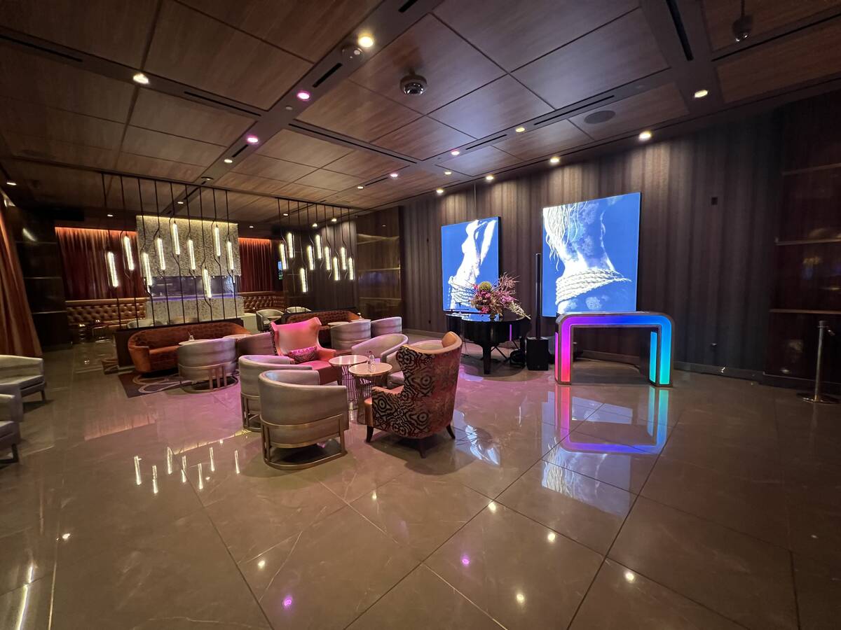 The present-day Casbar Lounge is shown at the Sahara on Saturday, Oct. 8, 2022. (John Katsilome ...