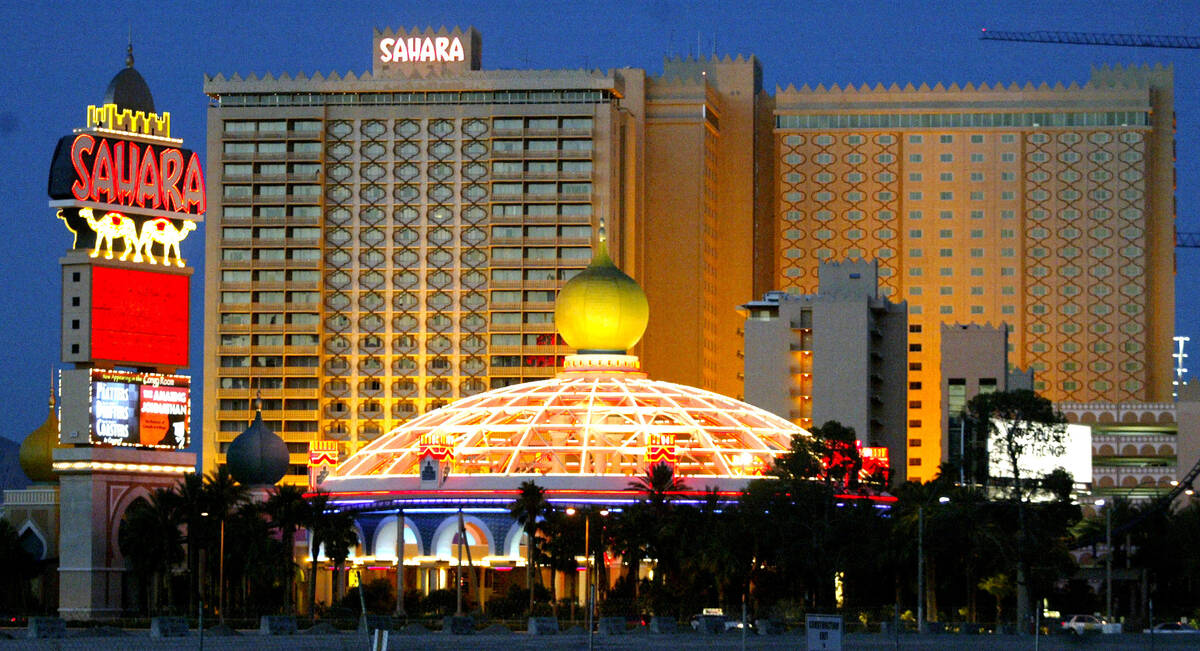 The Sahara hotel-casino is shown at dusk in 2006. (Las Vegas Review-Journal File Photo)