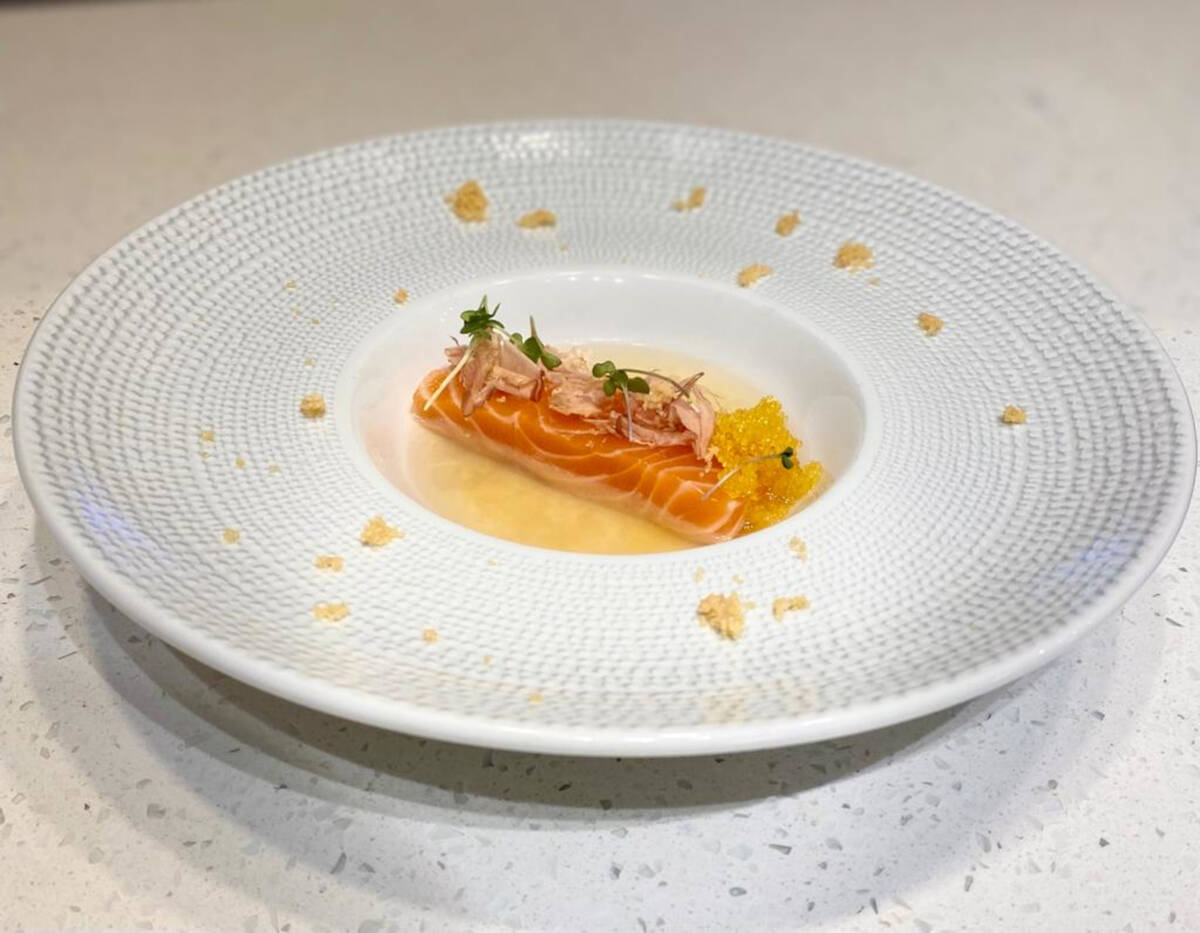 Cured salmon with preserved lemon dashi from 138 Degrees, the restaurant chef Matthew Meyer is ...