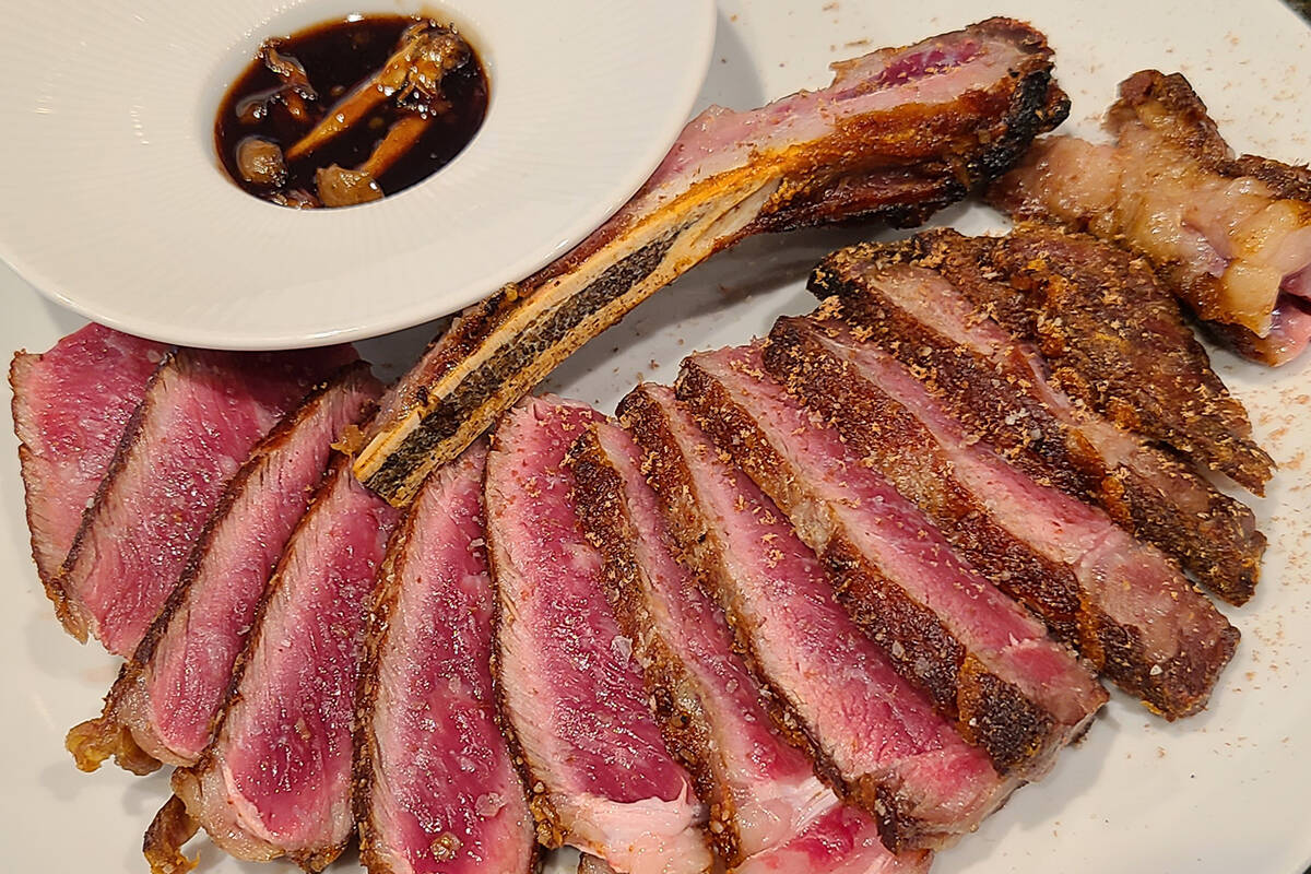 Dry aged ribeye from 138 Degrees, the restaurant chef Matthew Meyer is launching Oct. 15, 2022, ...