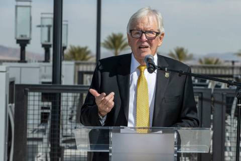 Golden Knights owner Bill Foley talks about being apart of the new arena during a ribbon-cuttin ...